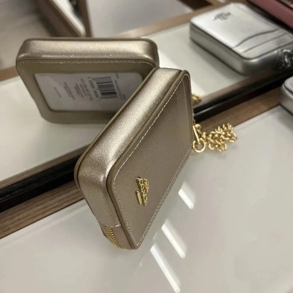 ZIP CARD CASE (COACH CW890) GOLD/LIGHT CHAMPAGNE - Picture 3 of 9